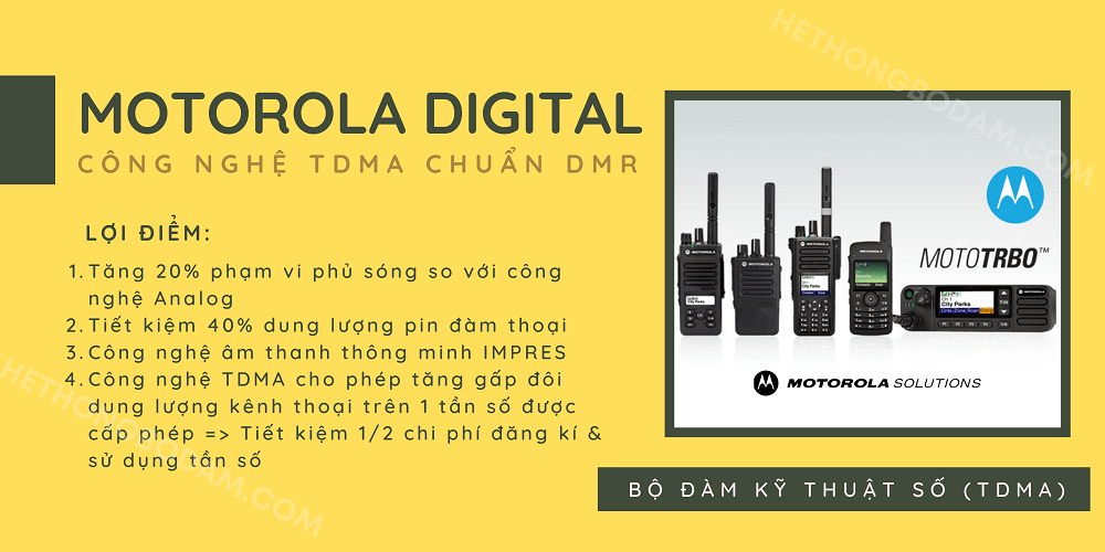 tính năng của công nghệ kỹ thuật số Motorola XiR P3688