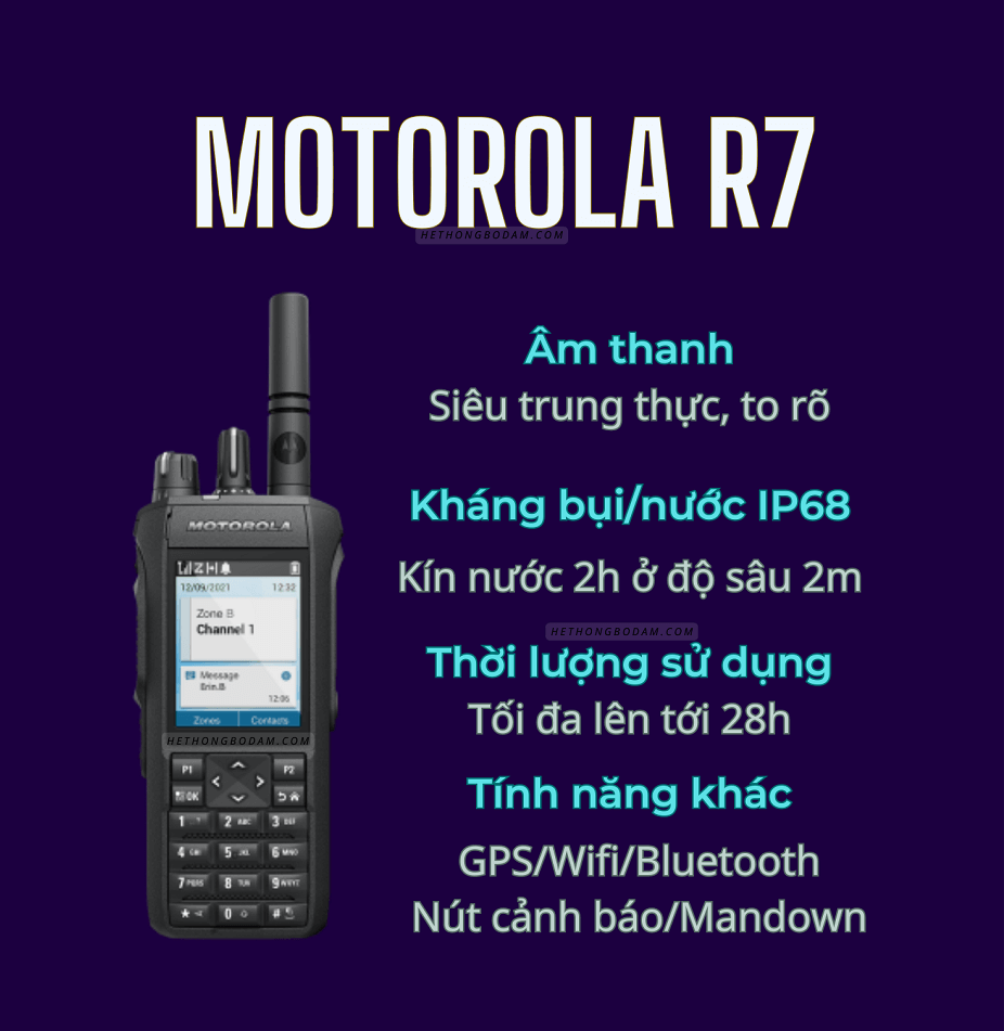 Tính năng đặc biệt trên máy bộ đàm Motorola R7