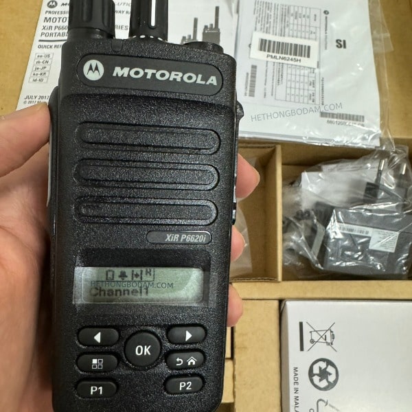 hình ảnh máy bộ đàm motorola xir p6620i chính hãng có tem QR code