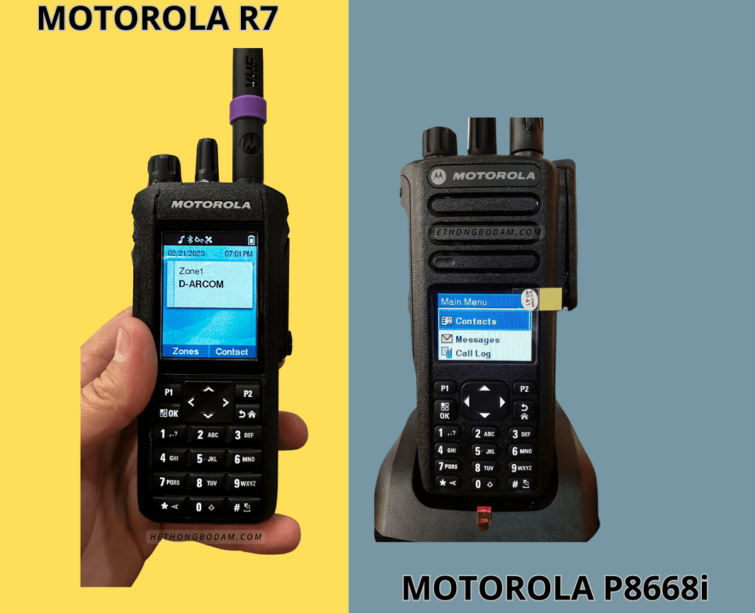 so sánh tổng quan về motorola p8668i và motorola r7
