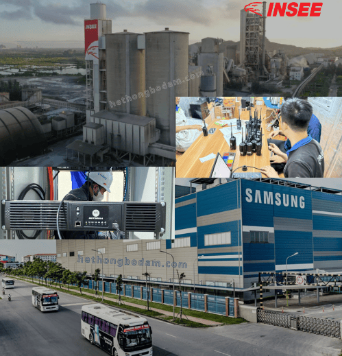 Case study hình ảnh lắp đặt hệ thống bộ đàm cho nhà máy sản xuất xi măng insee kiên giang và nhà máy sản xuất samsung