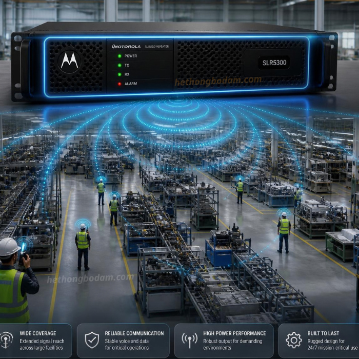 Bộ chuyển tiếp chuyên nghiệp Motorola SLR5300 đảm bảo sự kết nối giữa các thành viên 